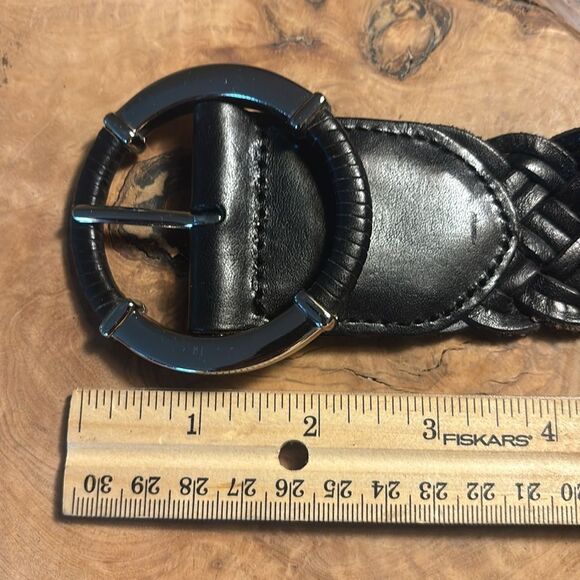 Talbots Black Braided Leather Belt - M - Picture 5 of 6